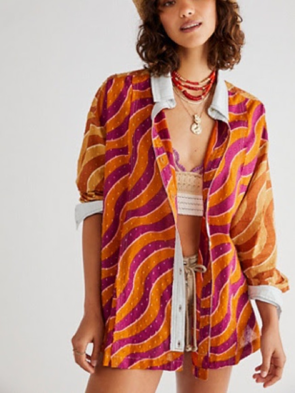 Free People We The Free
Wavy Baby Printed Top - sz M